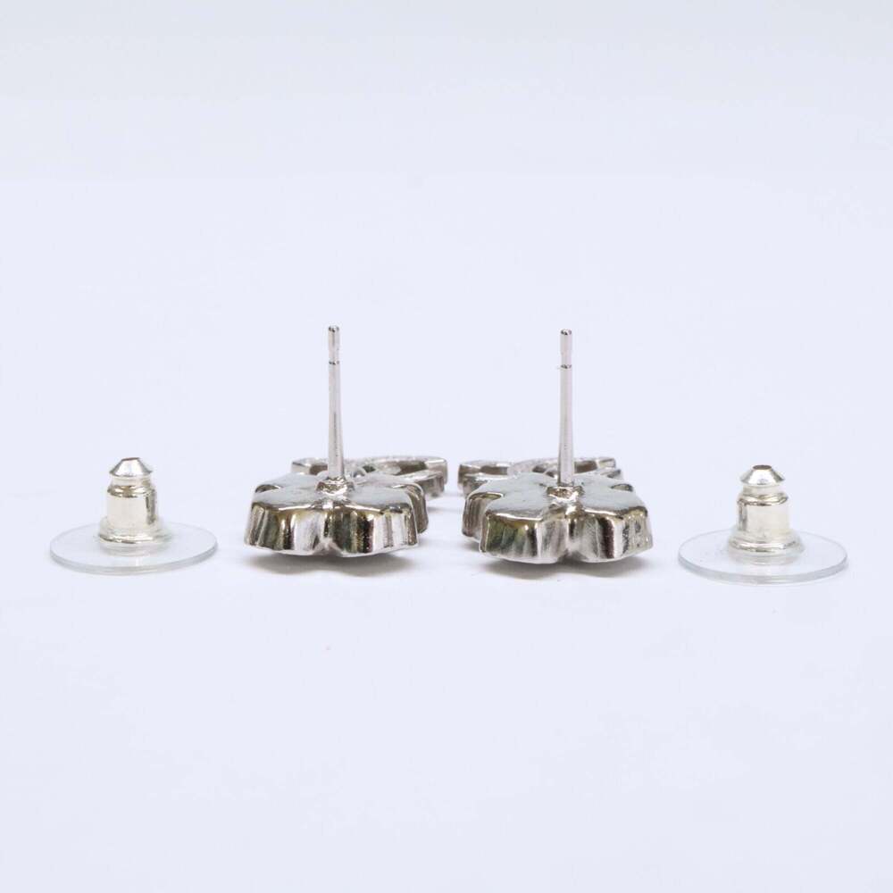 CHANEL Silver Logo Earrings - Picture 6 of 8